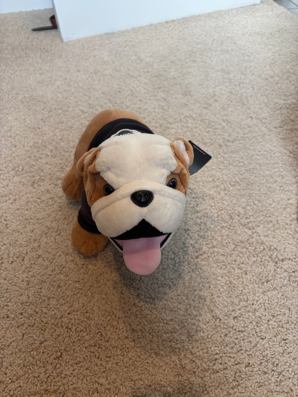 Bulldog Dog Toy in Brown and White